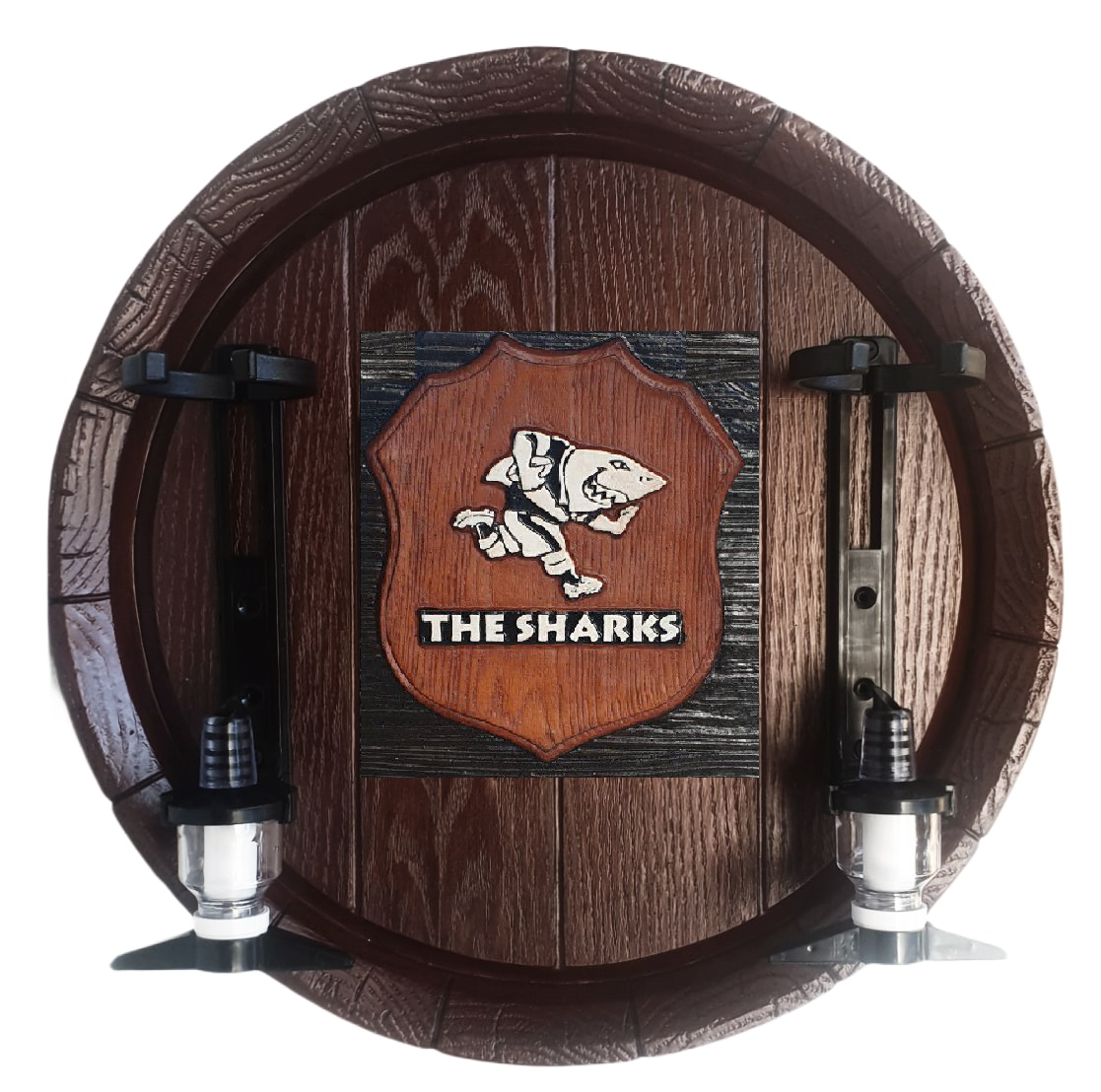 Sharks Rugby Liquor Dispenser: Large Barrel End with 2 Optics Brand New Products