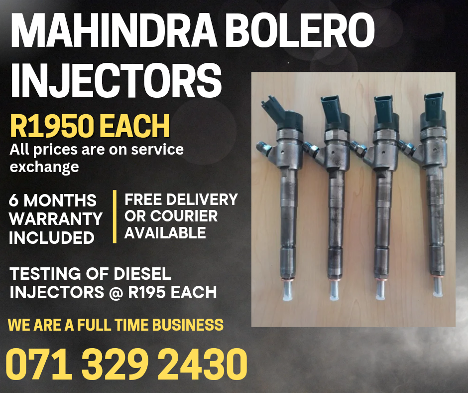 MAHINDRA BOLERO 2.5 INJECTORS FOR SALE WITH WARRANTY INCLUDED - Private Seller MAHINDRA BOLERO 2.5 INJECTORS FOR SALE WITH WARRANTY INCLUDED - Private Seller