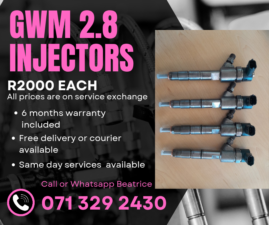 GWM 2.8 INJECTORS FOR SALE WITH WARRANTY ON