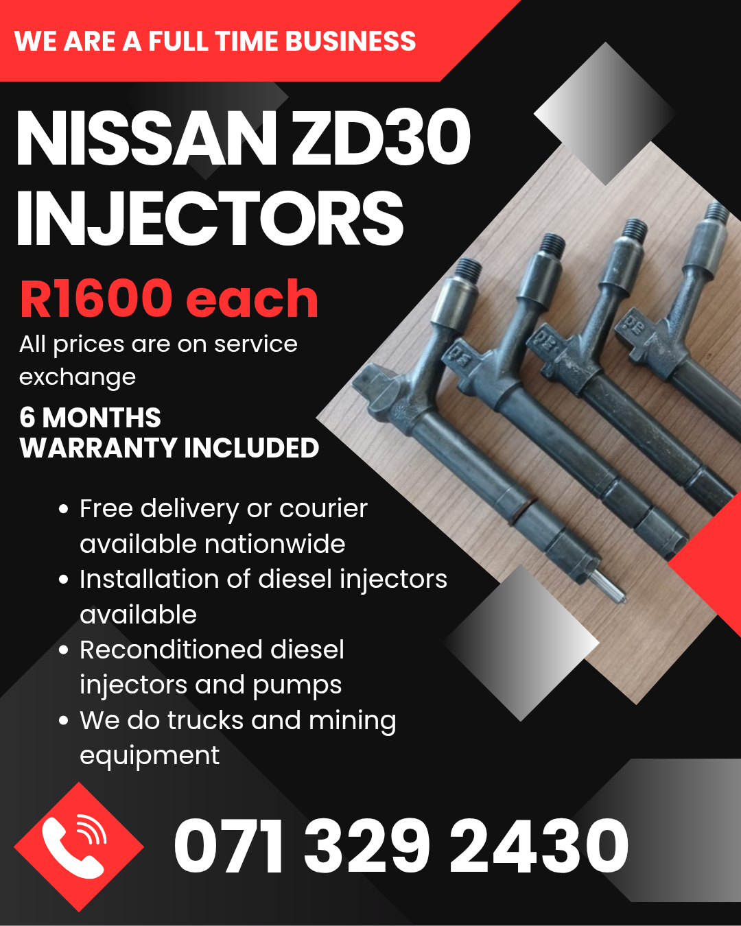 NISSAN ZD30 INJECTORS FOR SALE WITH WARRANTY INCLUDED - Private Seller NISSAN ZD30 INJECTORS FOR SALE WITH WARRANTY INCLUDED - Private Seller