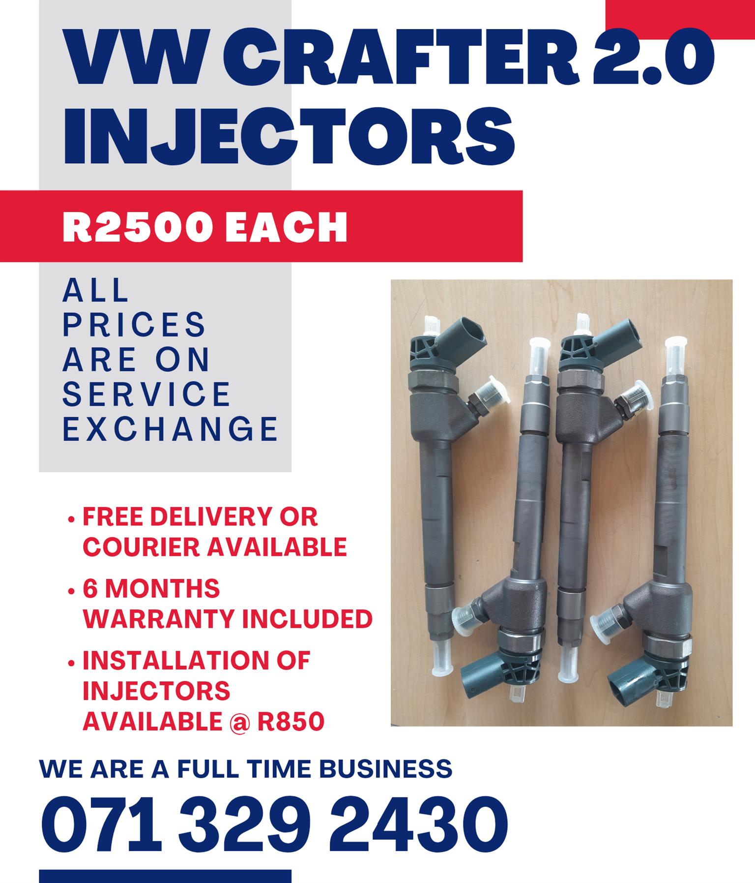 VW CRAFTER 2.0 INJECTORS FOR SALE WITH WARRANTY - Private Seller VW CRAFTER 2.0 INJECTORS FOR SALE WITH WARRANTY - Private Seller