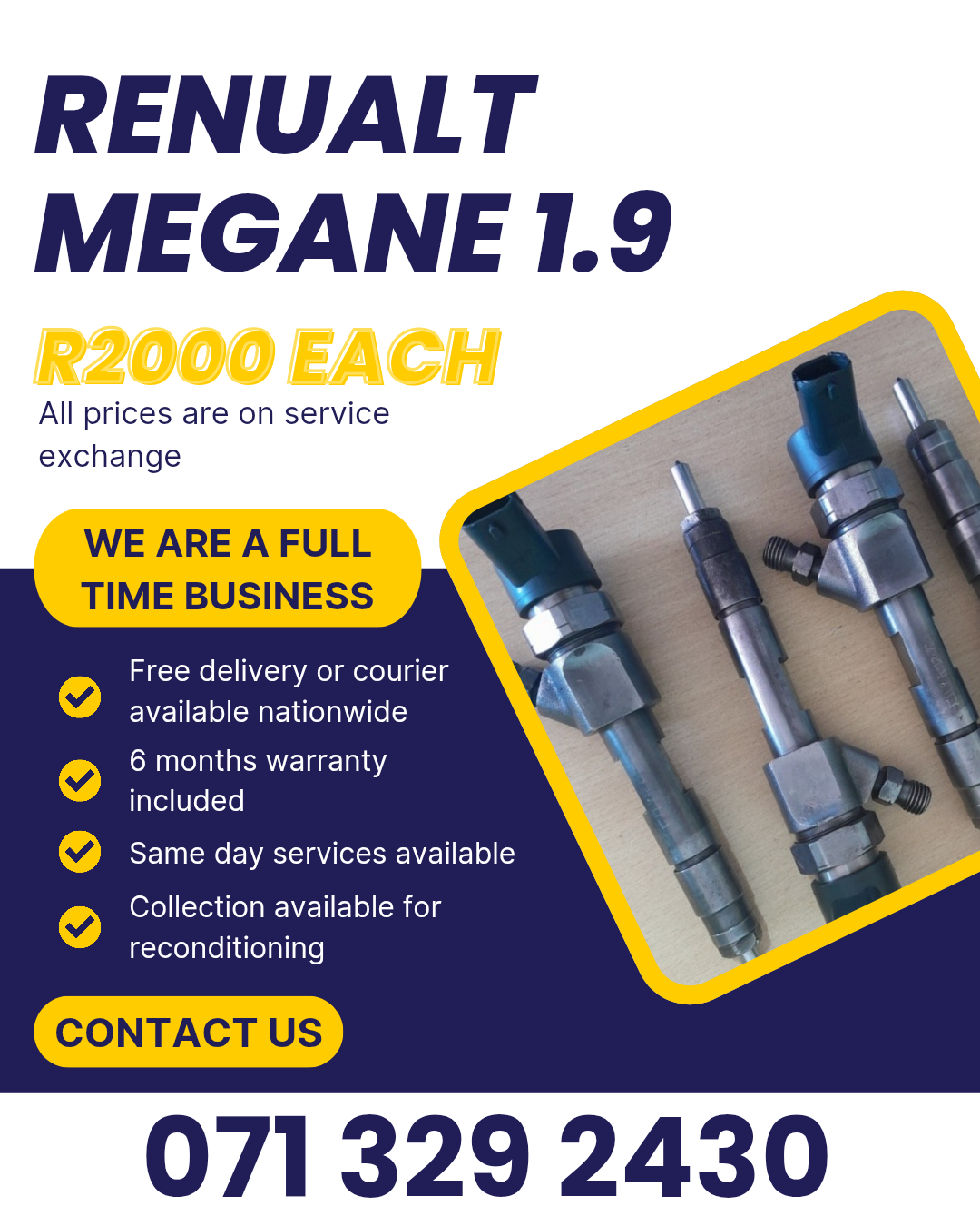RENUALT MEGANE 1.9 INJECTORS FOR SALE WITH WARRANTY ON - Private Seller RENUALT MEGANE 1.9 INJECTORS FOR SALE WITH WARRANTY ON - Private Seller