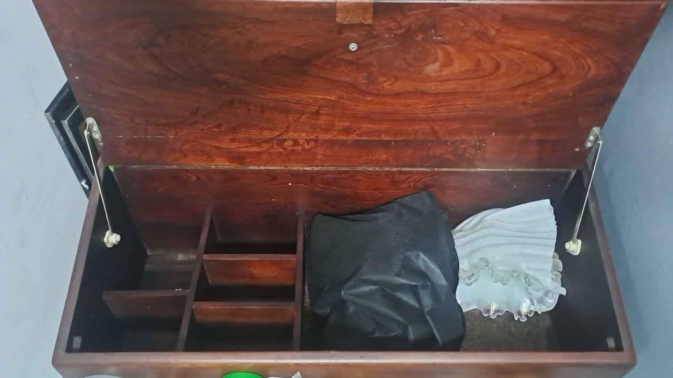 cabinet wooden antique with shelves and drawer