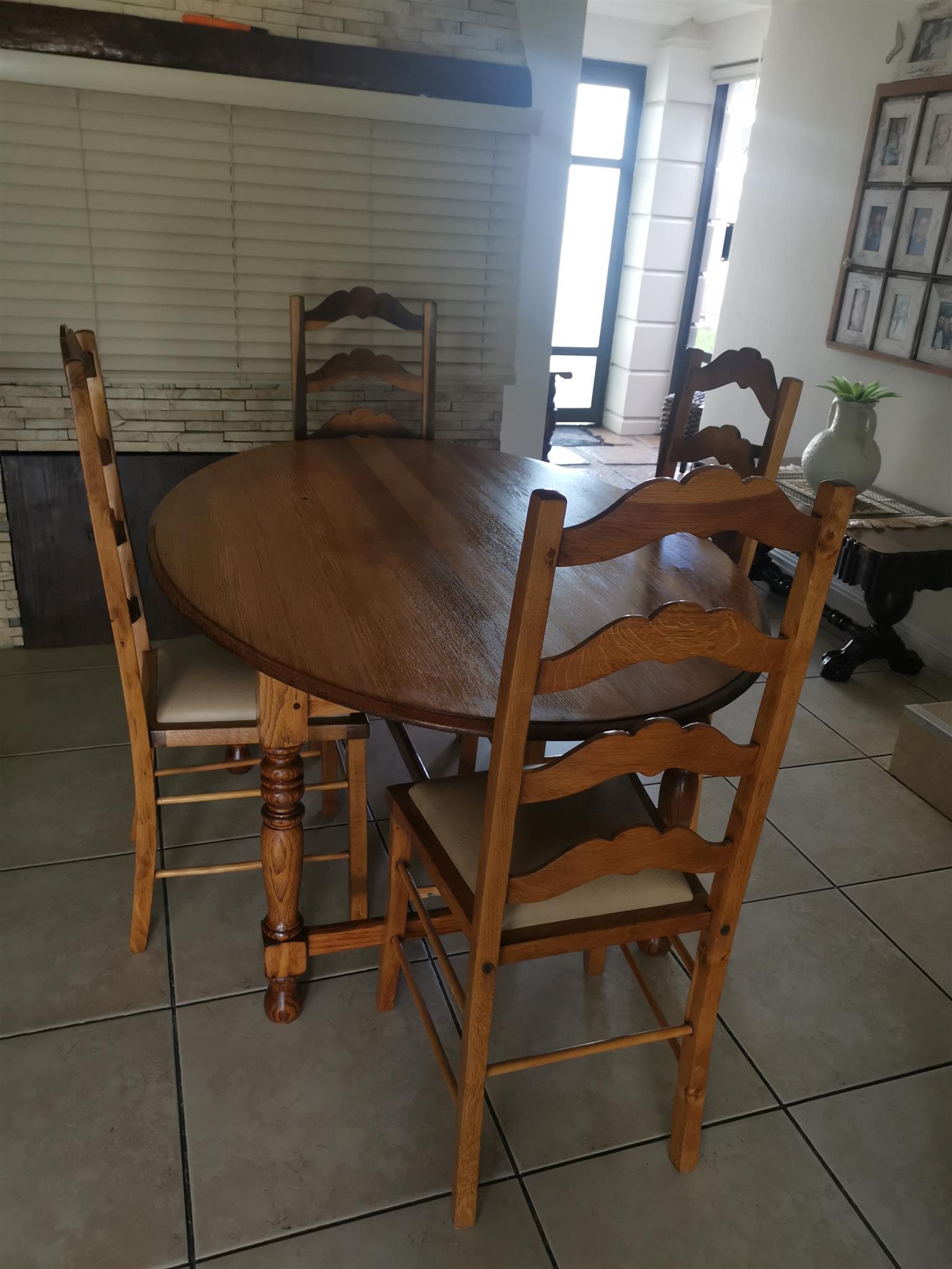 Solid Oak 4 seater dining set