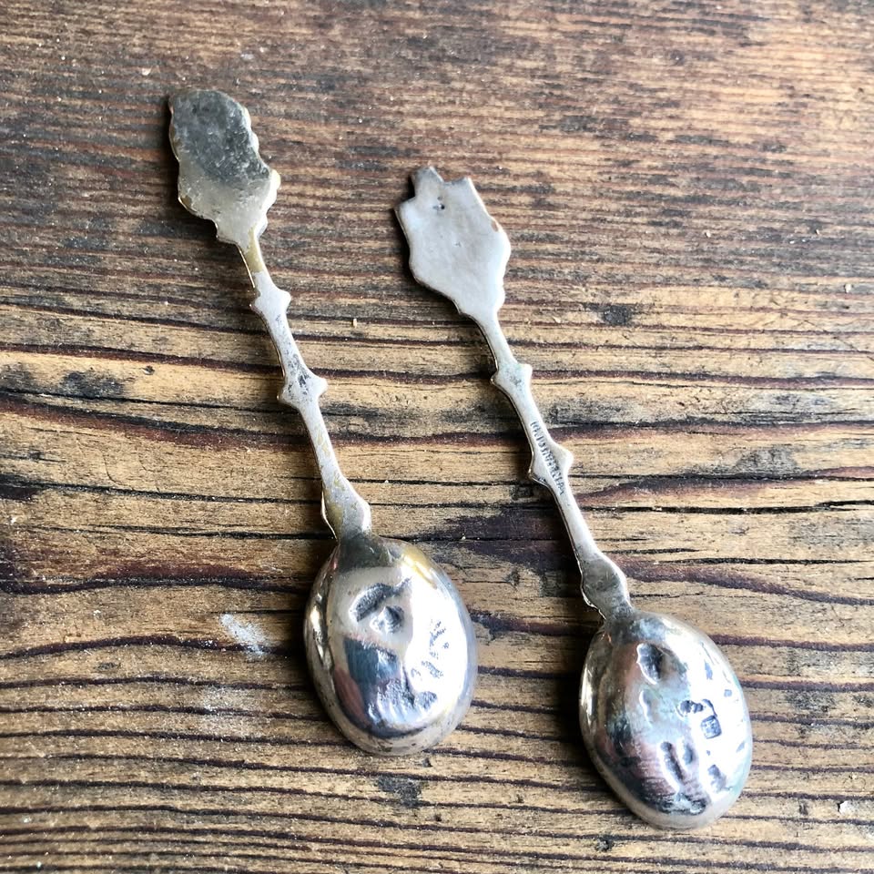Two Charming Vintage Dutch Silver-Plated Mustard Spoons – Made in Holland 90 (11.5 cm)