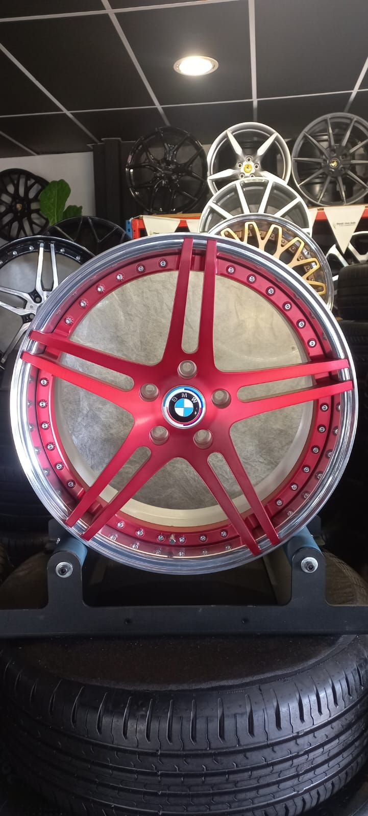 CUSTOM FORGED 19" 5 SPOKE RED BMW - Private Seller CUSTOM FORGED 19" 5 SPOKE RED BMW - Private Seller