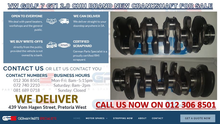 VW GOLF 7 GTI 2.0 CHH BRAND NEW CRANKSHAFT FOR SALE - Private Seller VW GOLF 7 GTI 2.0 CHH BRAND NEW CRANKSHAFT FOR SALE - Private Seller