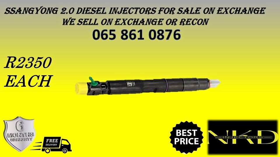 Ssangyong diesel injectors for sale we specialize in reconditioning and 6 months warranty.