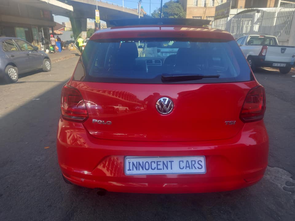 VW POLO TSI 1.2 HIGHLINE PETROL,  AUTOMATIC TRANSMISSION, RED COLOUR, MILEAGE