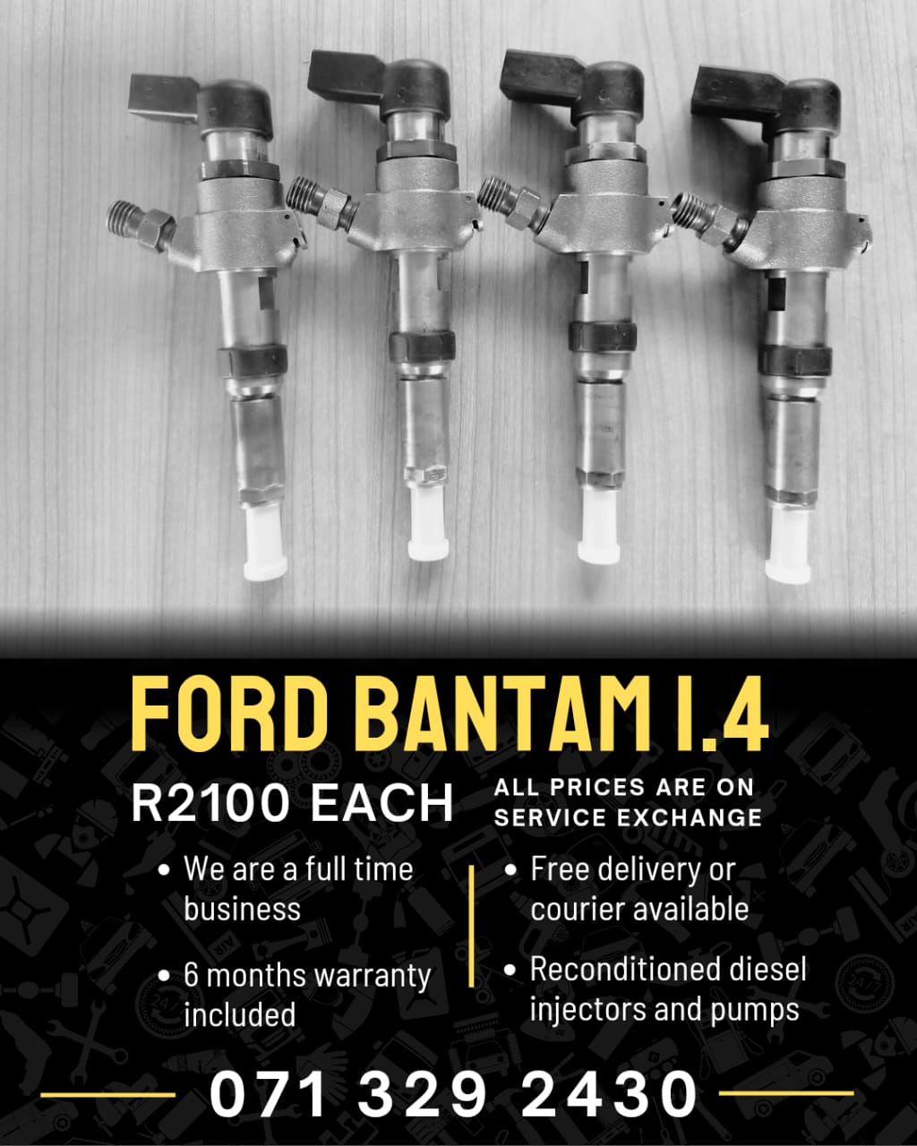 FORD BANTAM 1.4 INJECTORS FOR SALE WITH WARRANTY - Private Seller FORD BANTAM 1.4 INJECTORS FOR SALE WITH WARRANTY - Private Seller