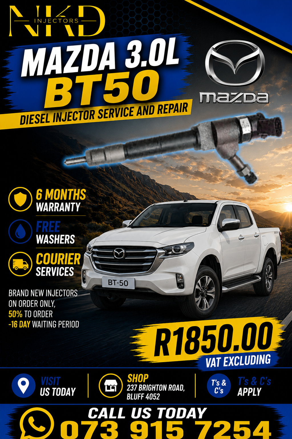 Mazda 3.0L BT50 Diesel Injector - Private Seller Mazda 3.0L BT50 Diesel Injector - Private Seller