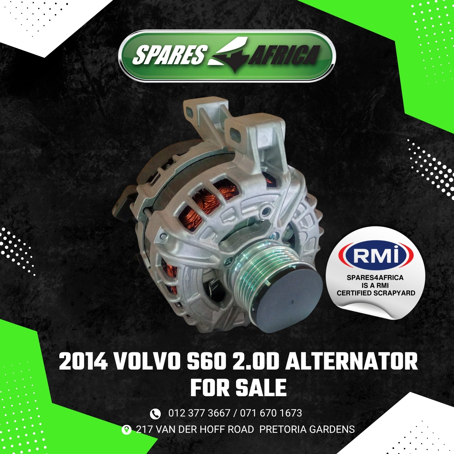 2014 VOLVO S60 2.0D ALTERNATOR (USED) – FOR SALE - Private Seller 2014 VOLVO S60 2.0D ALTERNATOR (USED) – FOR SALE - Private Seller
