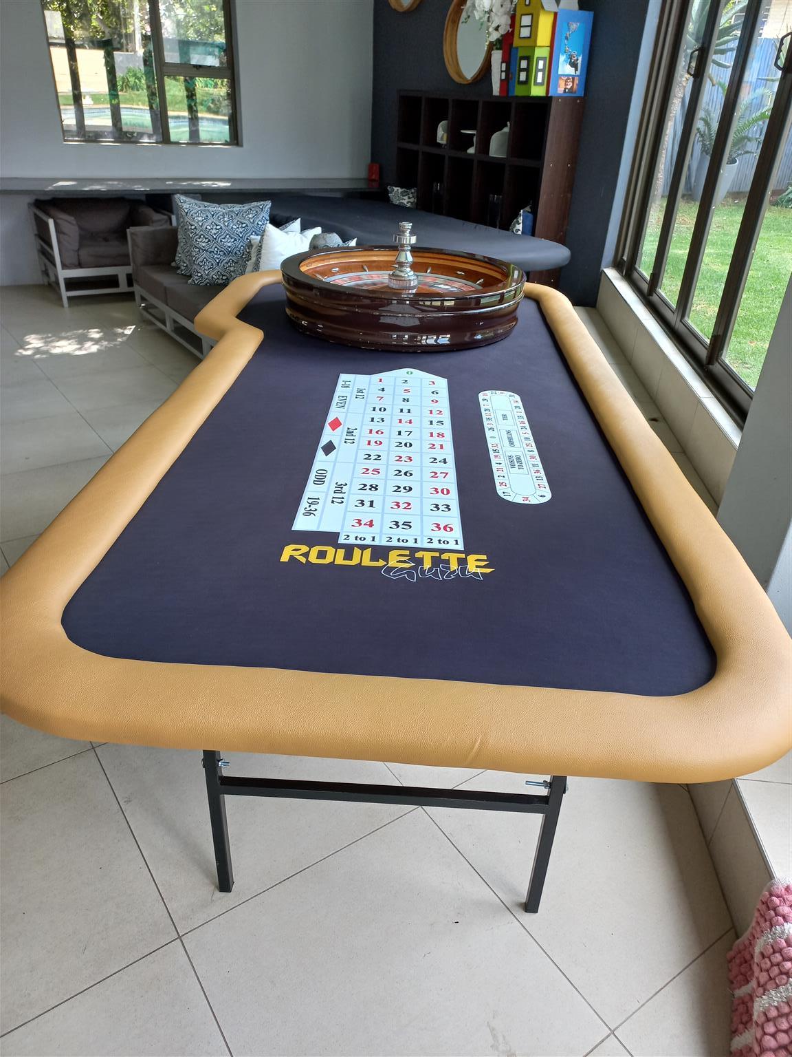Roulette table and huxley wheel and chips