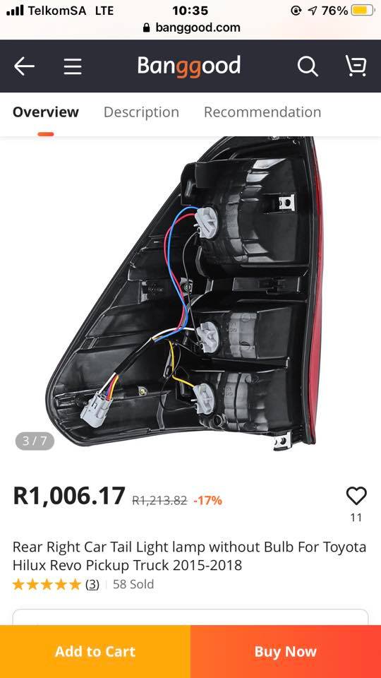 Toyota Hilux revo left back light - Private Seller