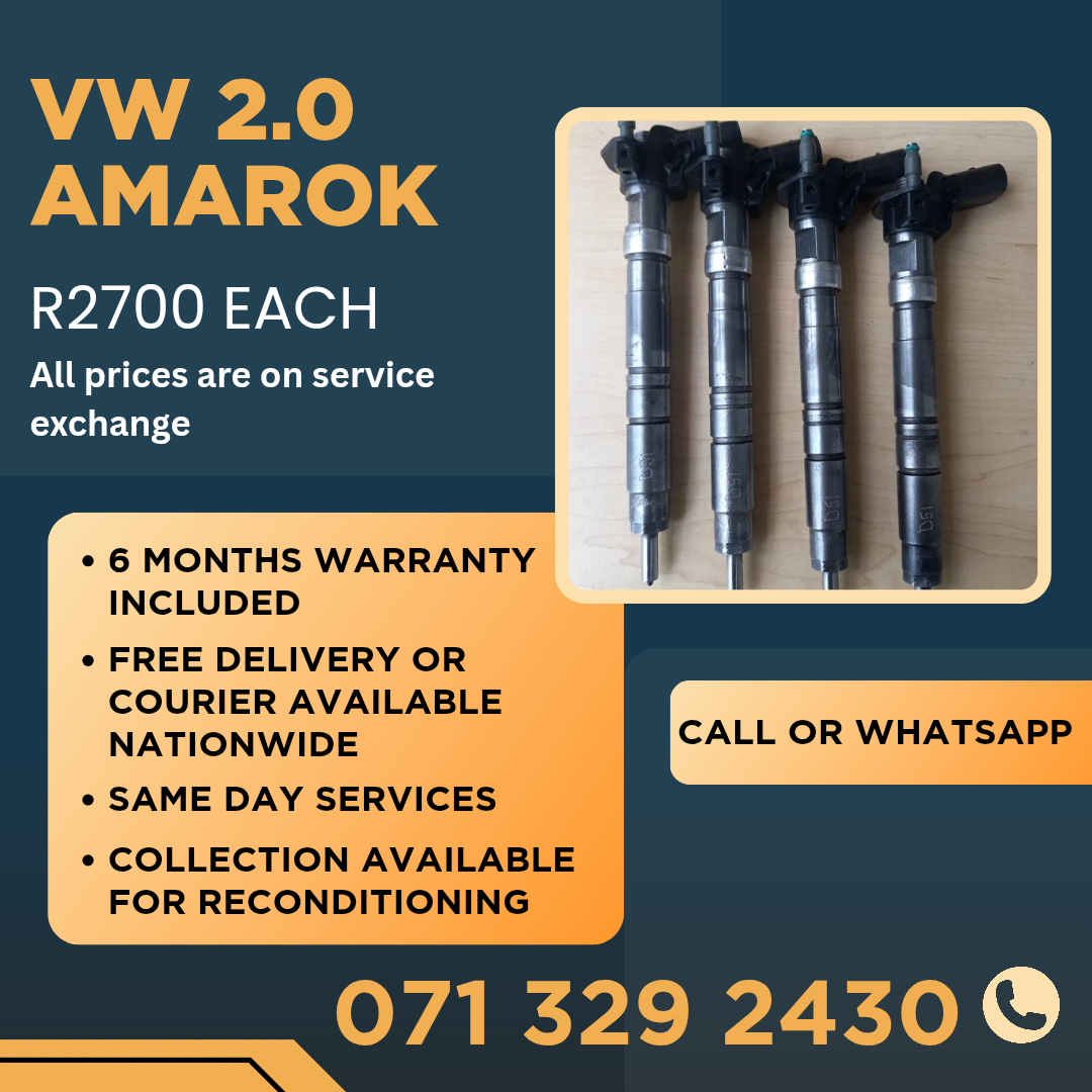VW AMAROK 2.0 DIESEL INJECTORS FOR SALE WITH WARRANTY - Private Seller VW AMAROK 2.0 DIESEL INJECTORS FOR SALE WITH WARRANTY - Private Seller