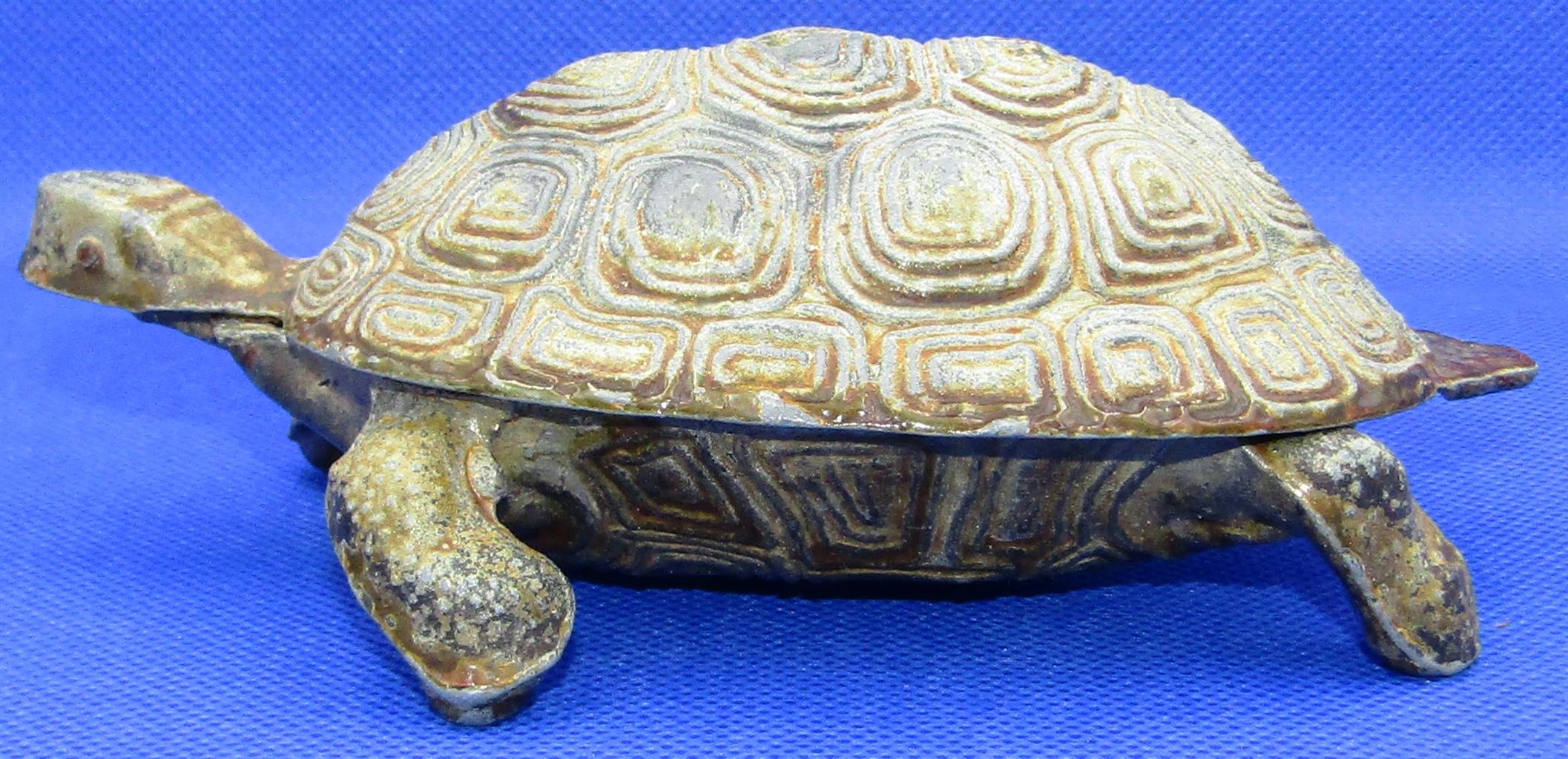 Bronzed Tortoise Trinket Box with hinged Top Shell