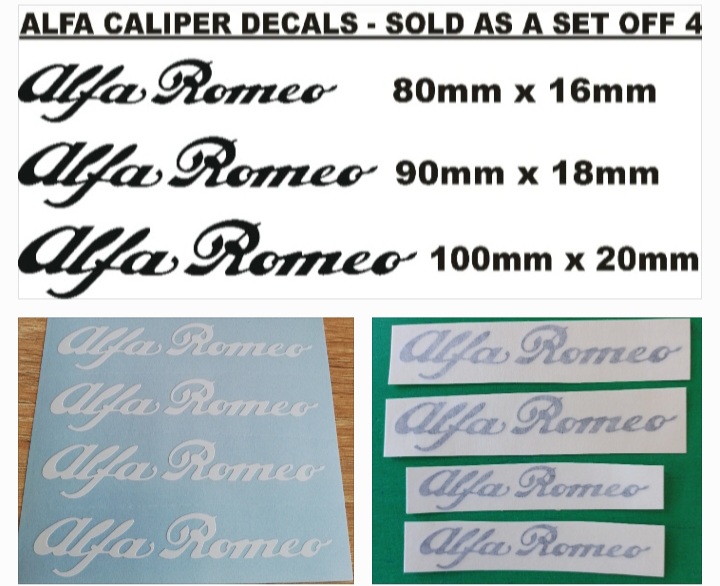 Alfa Romeo brake caliper stickers decals sets - Private Seller
