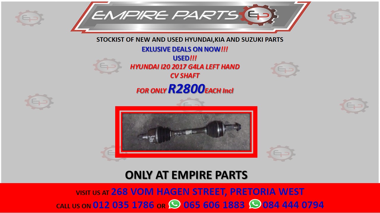 HYUNDAI I20 2017 G4LA LEFT HAND CV SHAFT - Private Seller