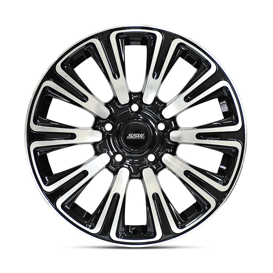 17″ SSW S407 5/120 Black with Polished Face Alloy Wheels