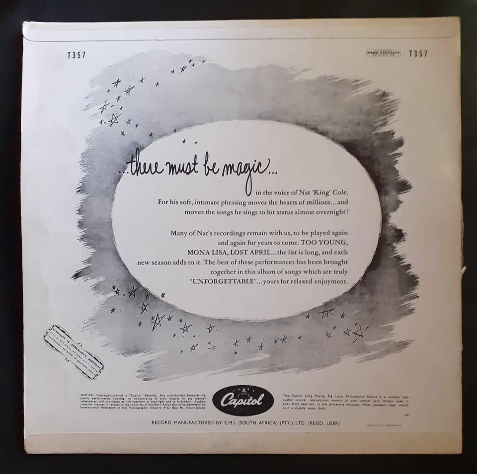 Nat King Cole - Unforgettable LP Record