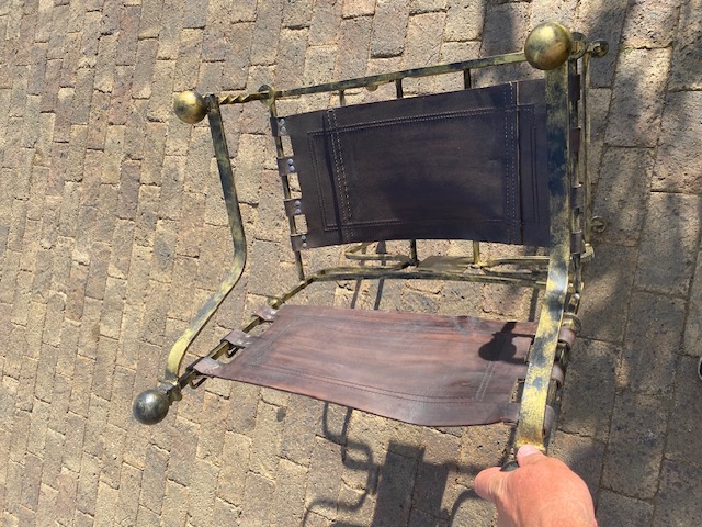 Chair wrought iron & leather quality