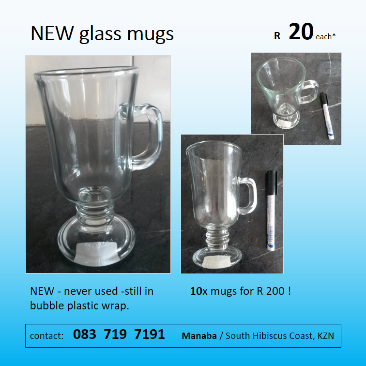 NEW glass mugs