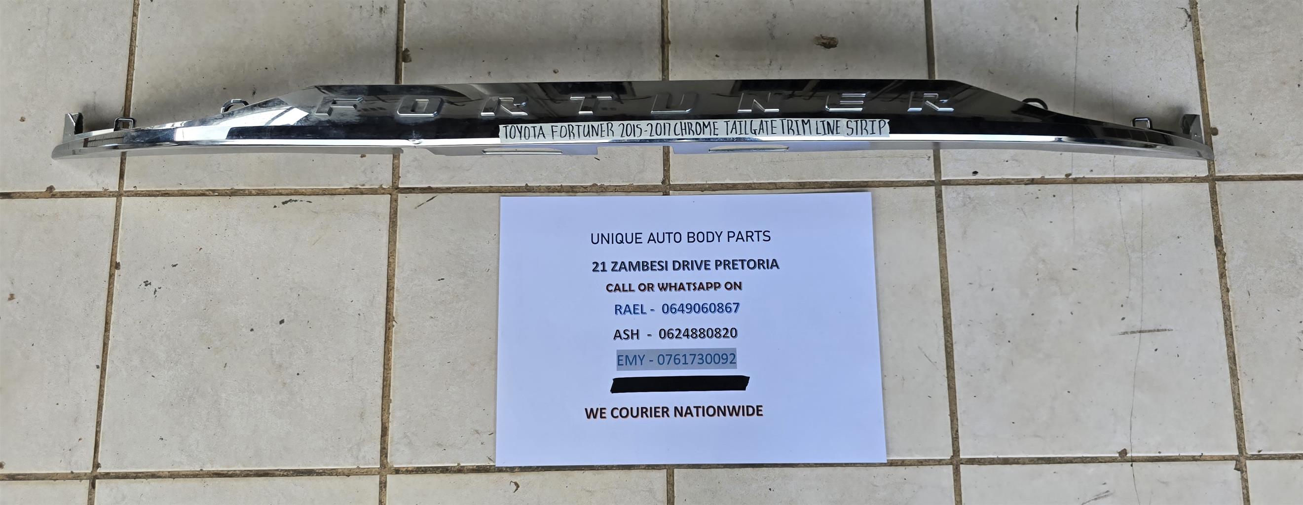 Toyota Fortuner 2015 – 2017 Chrome Tailgate Trim Line Strip Toyota Fortuner 2015 – 2017 Chrome Tailgate Trim Line Strip