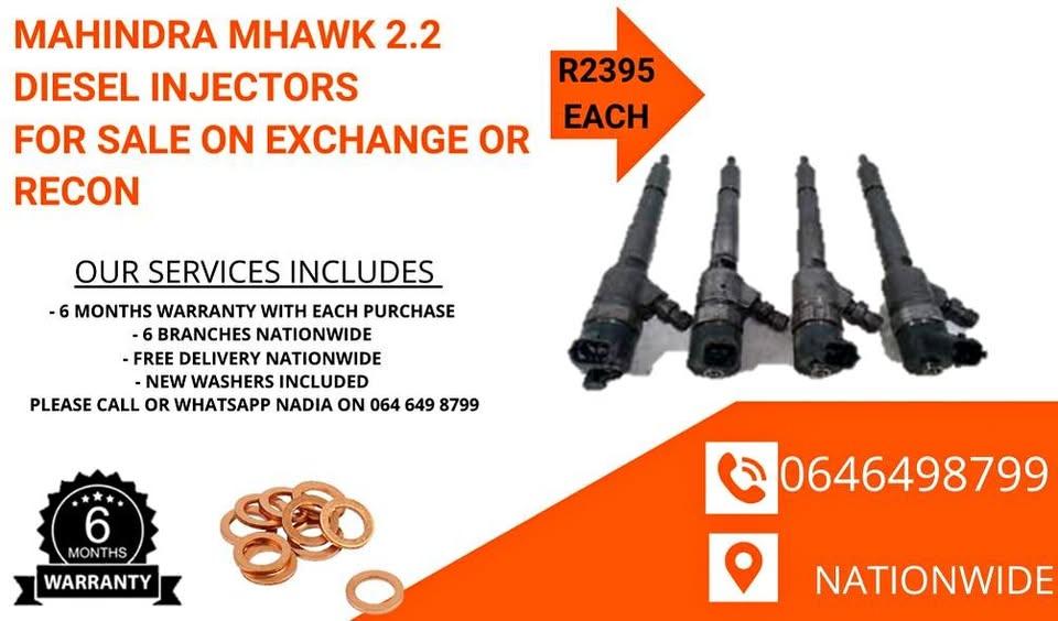 MAHINDRA MHAWK DIESEL INJECTORS FOR SAE ON EXCHANGE WITH 6 MONTHS WARRANTY - Private Seller