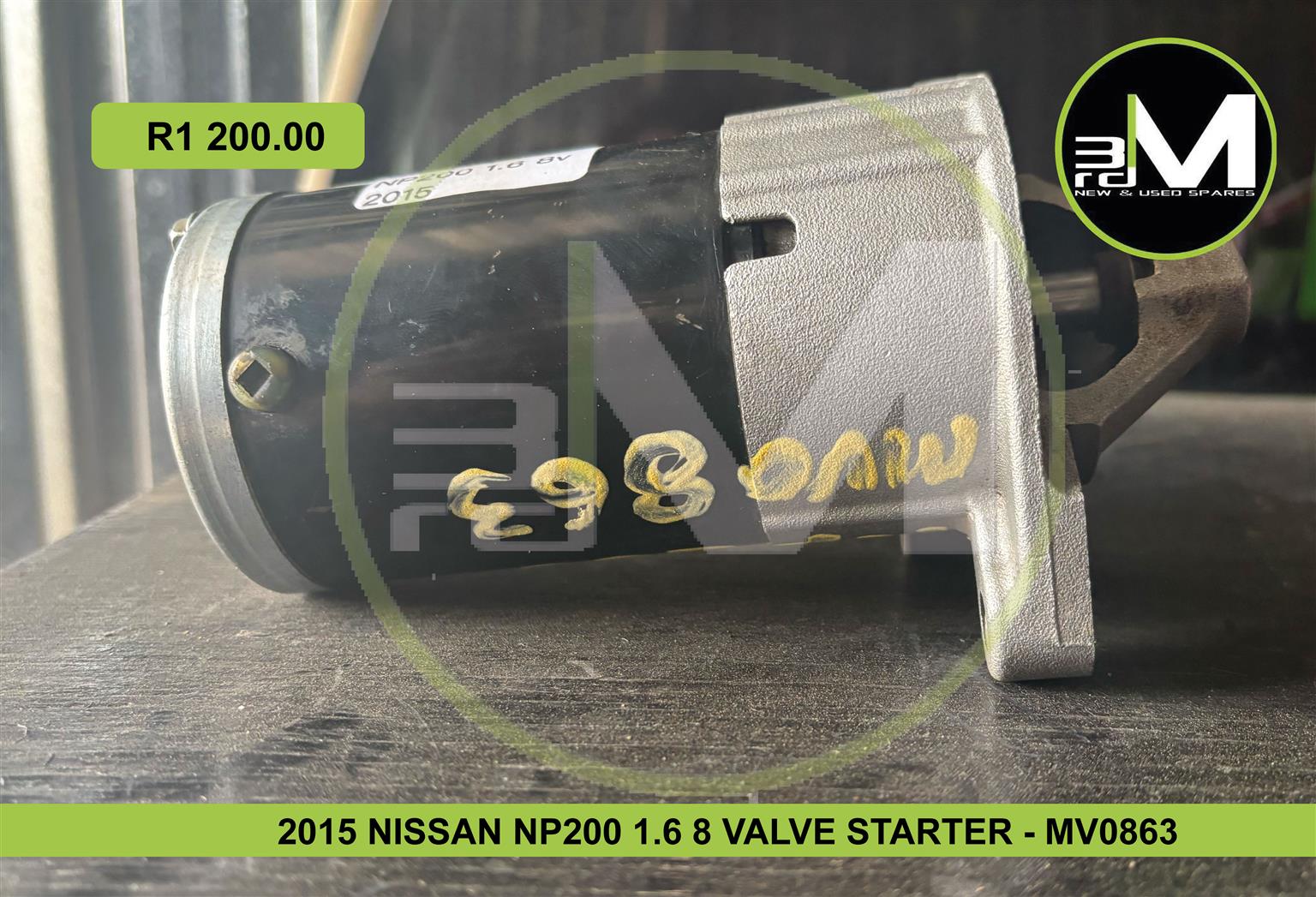 2015 NISSAN NP200 1.6 8 VALVE STARTER - MV0863 - Private Seller 2015 NISSAN NP200 1.6 8 VALVE STARTER - MV0863 - Private Seller