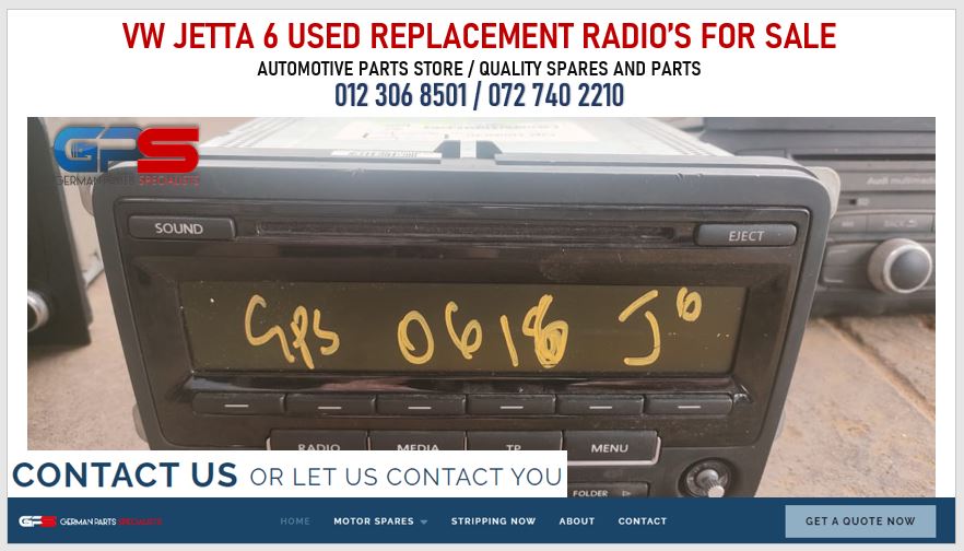 VW Jetta 6 used replacement radios for sale - Private Seller VW Jetta 6 used replacement radios for sale - Private Seller