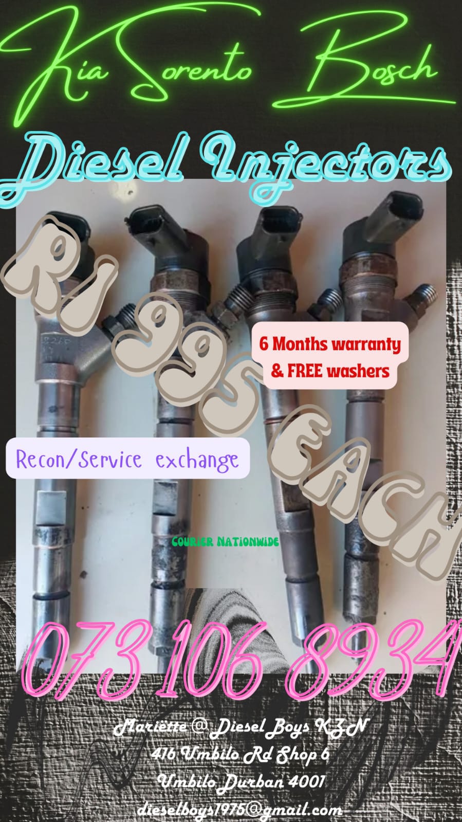 Kia Sorento DIESEL INJECTORS - Private Seller