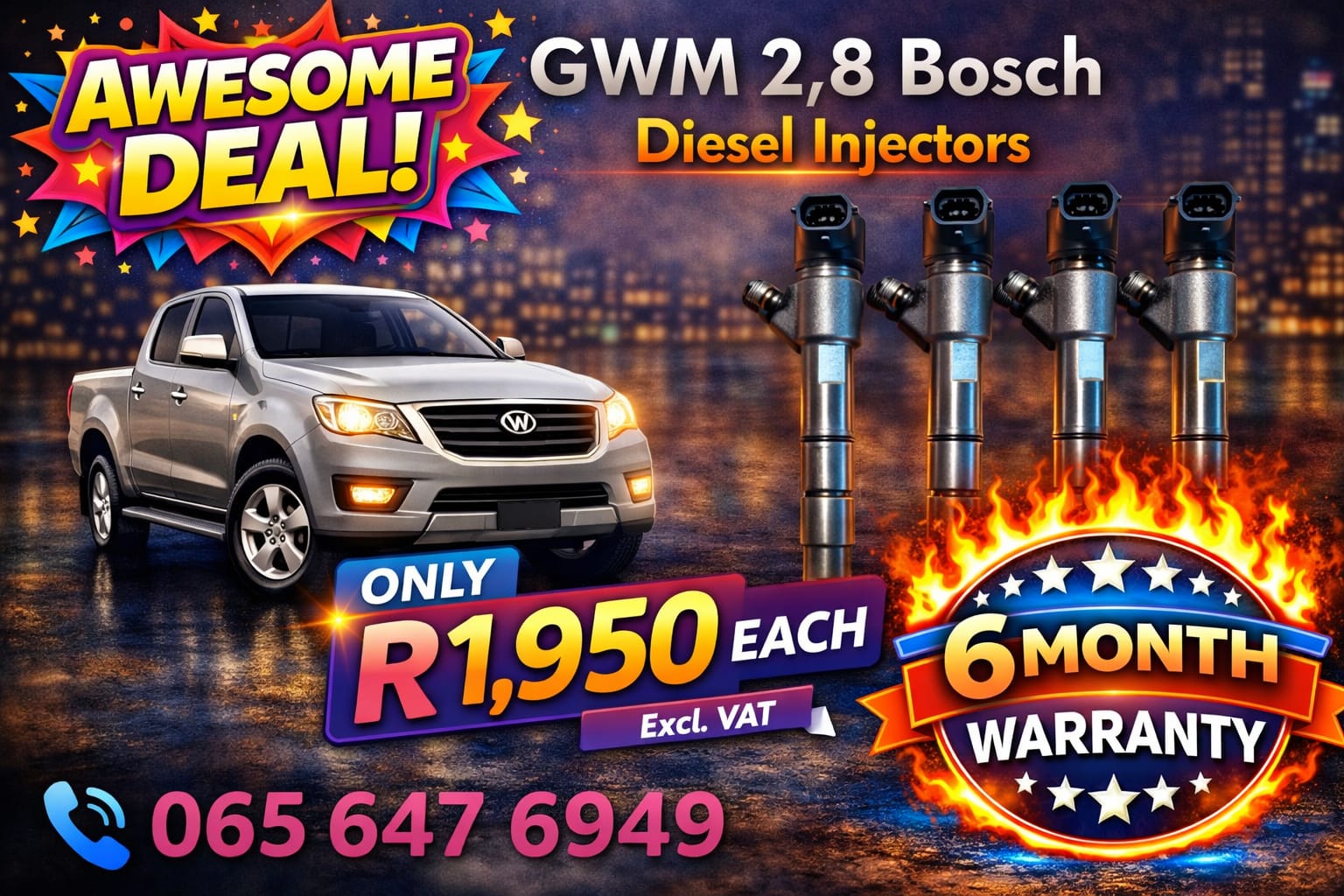 GWM 2.8 Diesel Injectors - Private Seller GWM 2.8 Diesel Injectors - Private Seller
