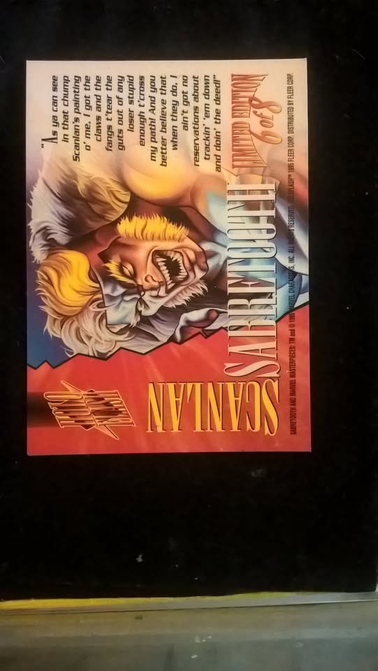 Rare Sabretooth Card - 1995 Marvel Masterpieces