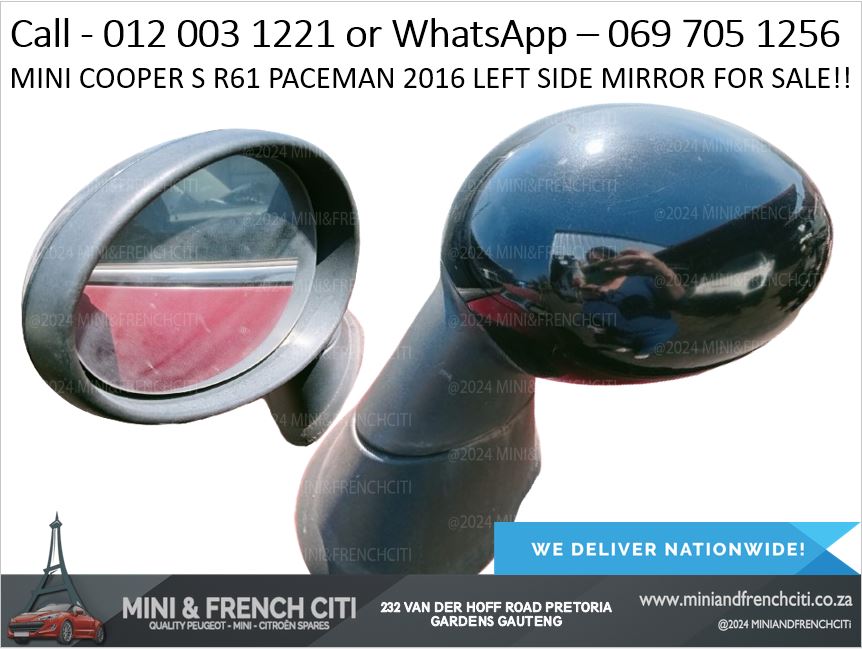 Mini Cooper S R61 Paceman 2016 Left Side Mirror For Sale - OEM Mirror Assembly!! - Private Seller Mini Cooper S R61 Paceman 2016 Left Side Mirror For Sale - OEM Mirror Assembly!! - Private Seller