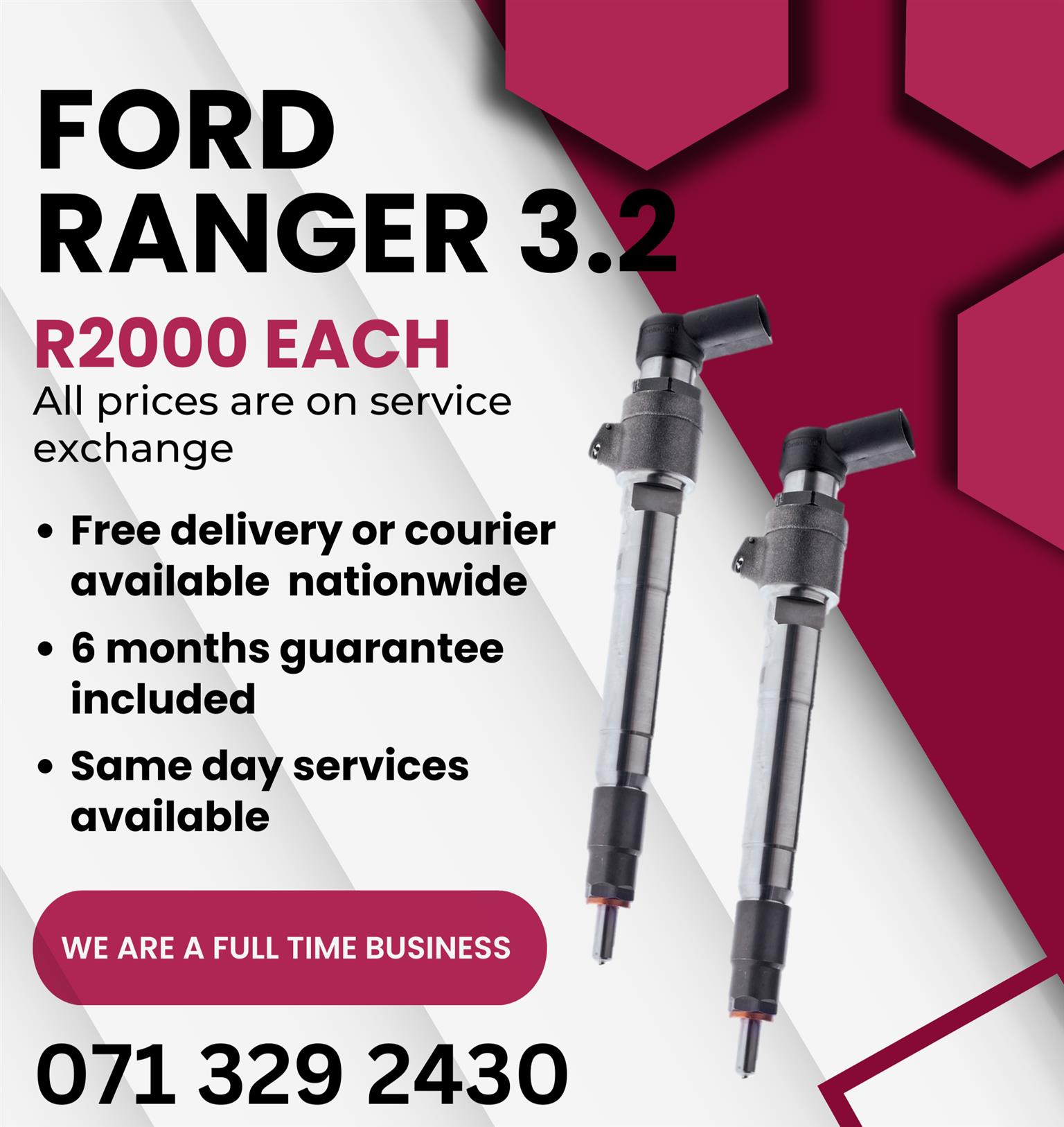 FORD RANGER 3.2 DIESEL INJECTORS FOR SALE WITH WARRANTY - Private Seller FORD RANGER 3.2 DIESEL INJECTORS FOR SALE WITH WARRANTY - Private Seller