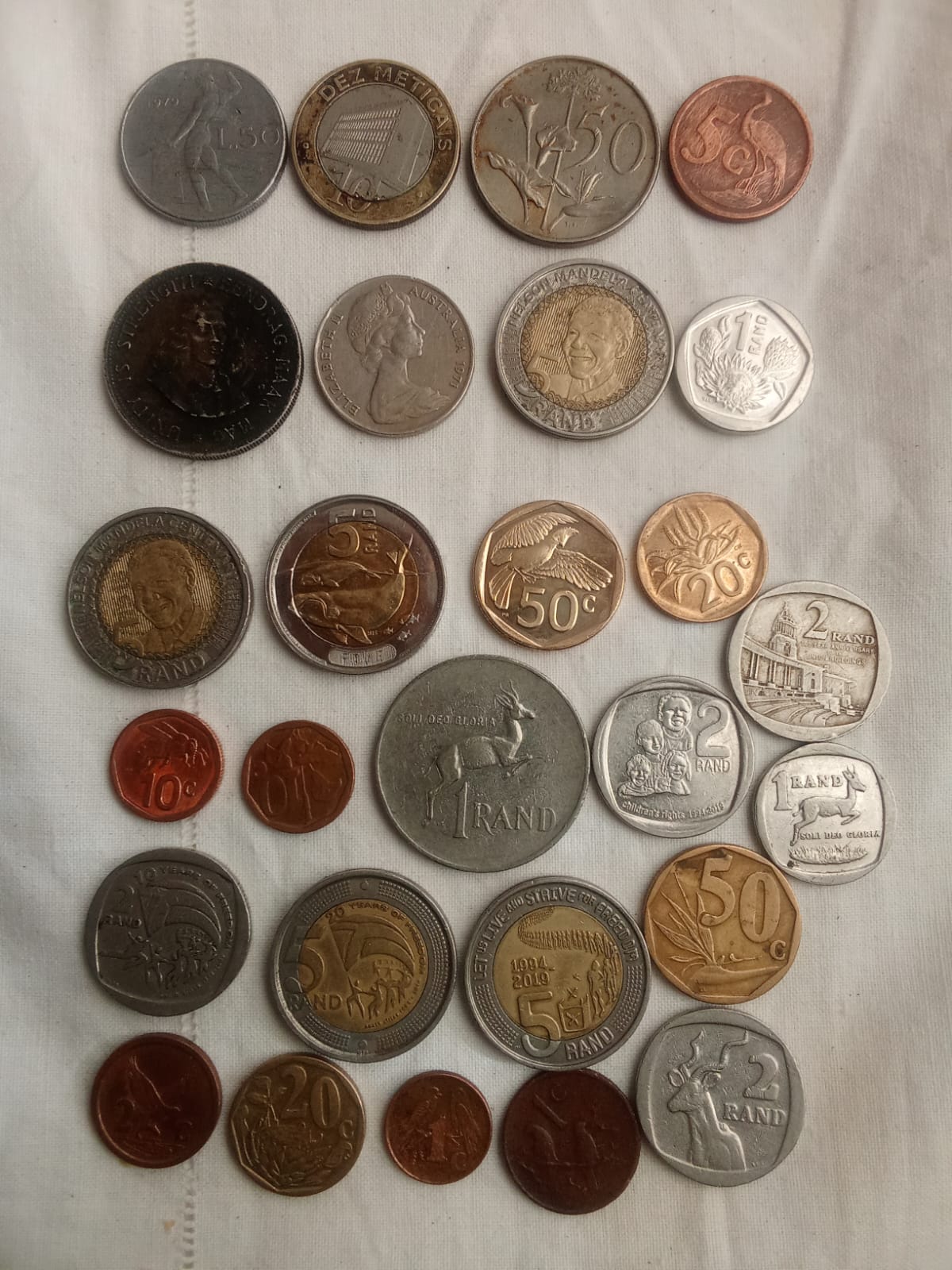 Coins old and Mandela coins