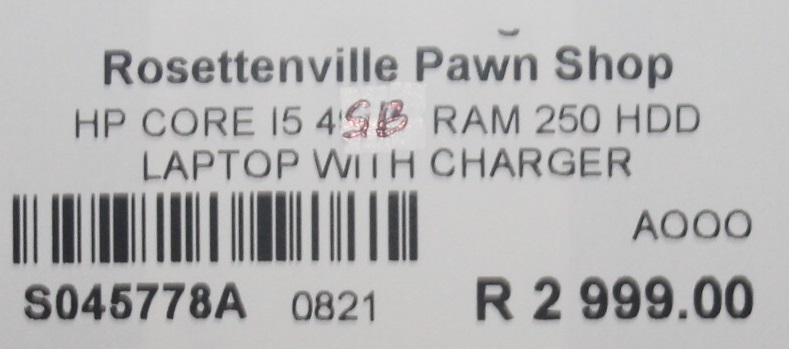Hp laptop with charger S045778A #Rosettenvillepawnshop