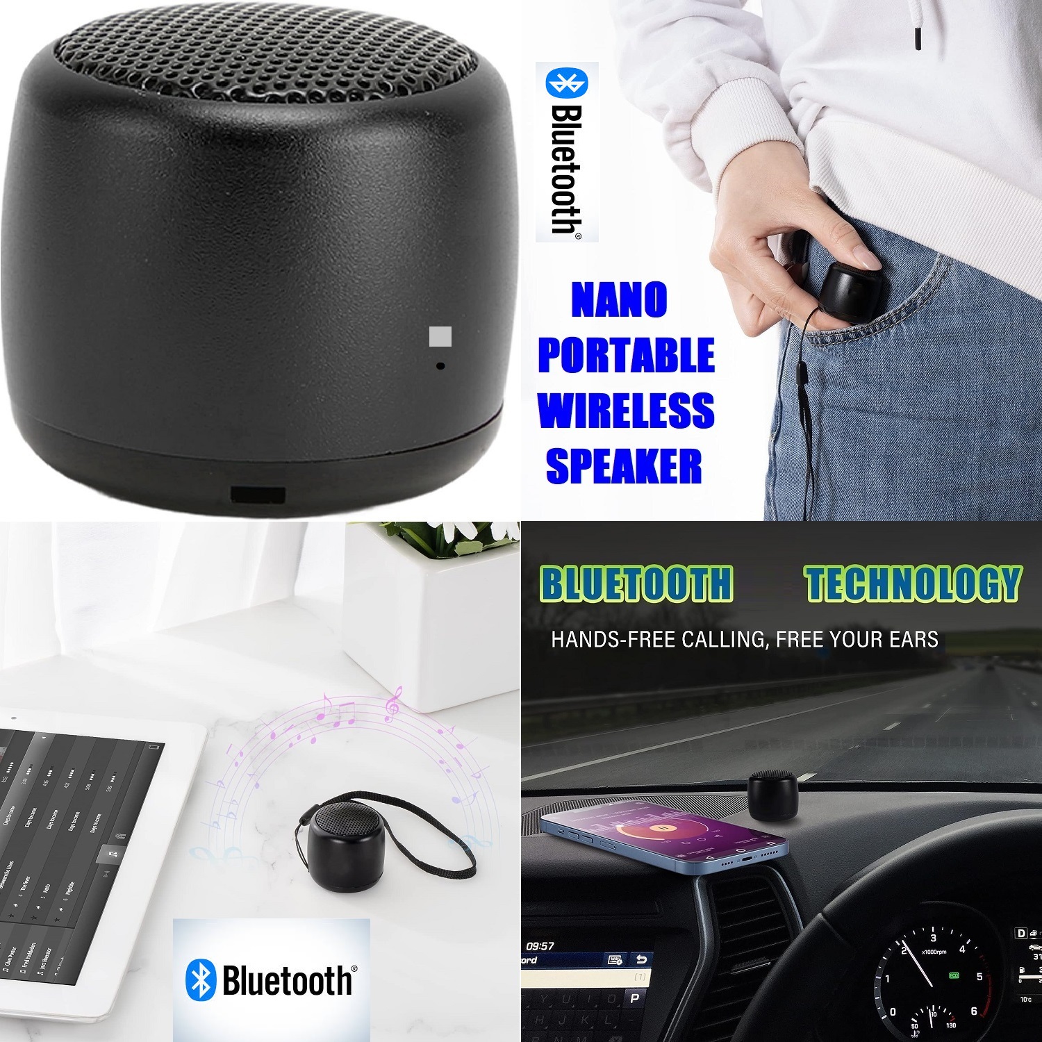 Nano Portable Wireless (Bluetooth) Speaker. Rechargeable Durable Wireless. NEW.