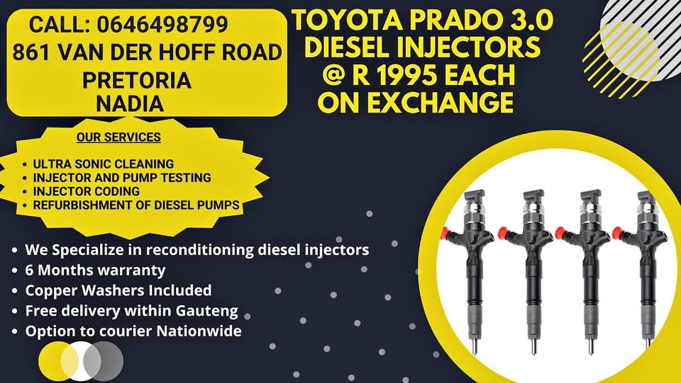 TOYOTA PRADO 3.0 DIESEL INJECTORS - Private Seller TOYOTA PRADO 3.0 DIESEL INJECTORS - Private Seller