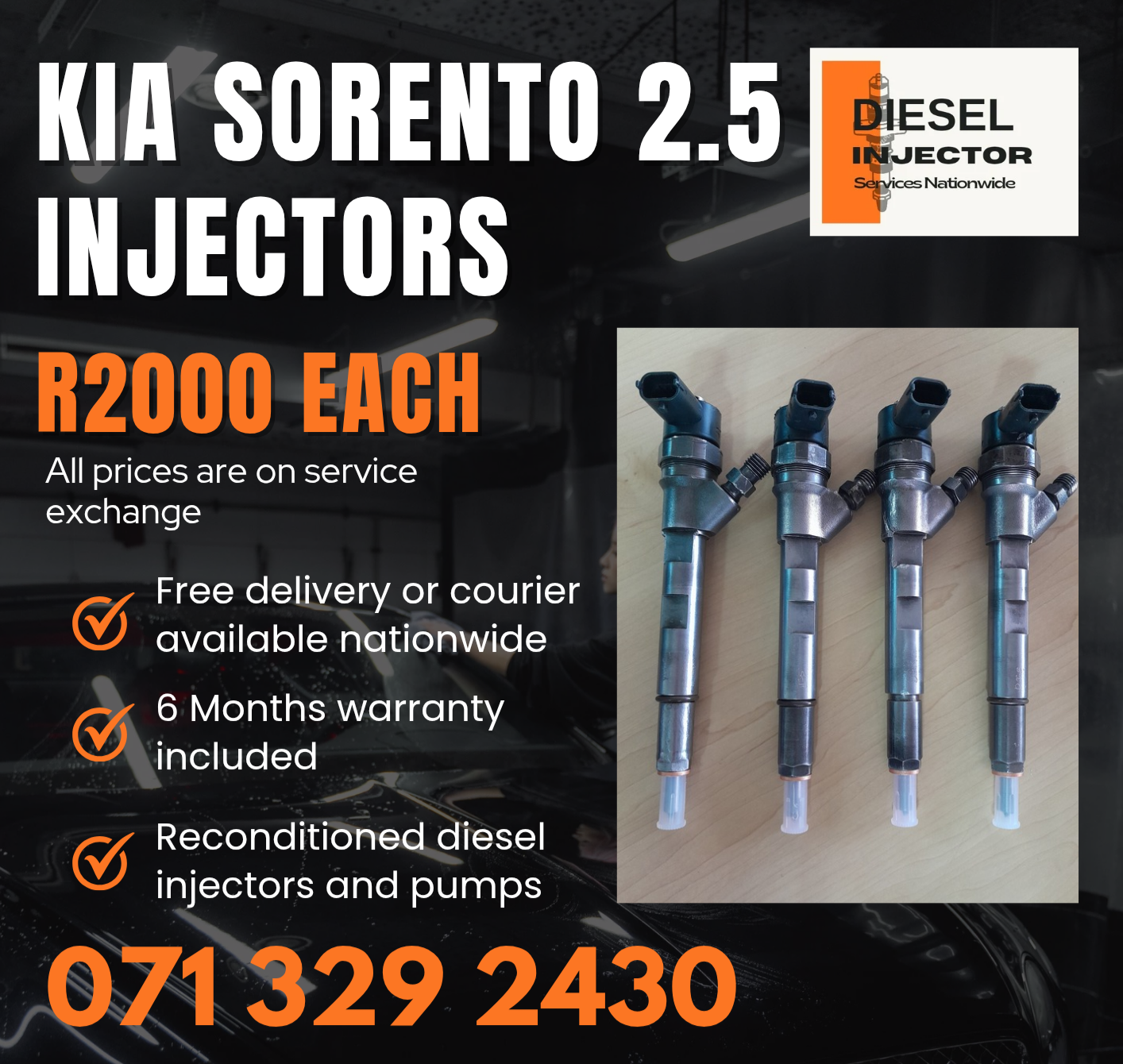 KIA SORENTO 2.5 INJECTORS FOR SALE WITH WARRANTY INCLUDED - Private Seller KIA SORENTO 2.5 INJECTORS FOR SALE WITH WARRANTY INCLUDED - Private Seller
