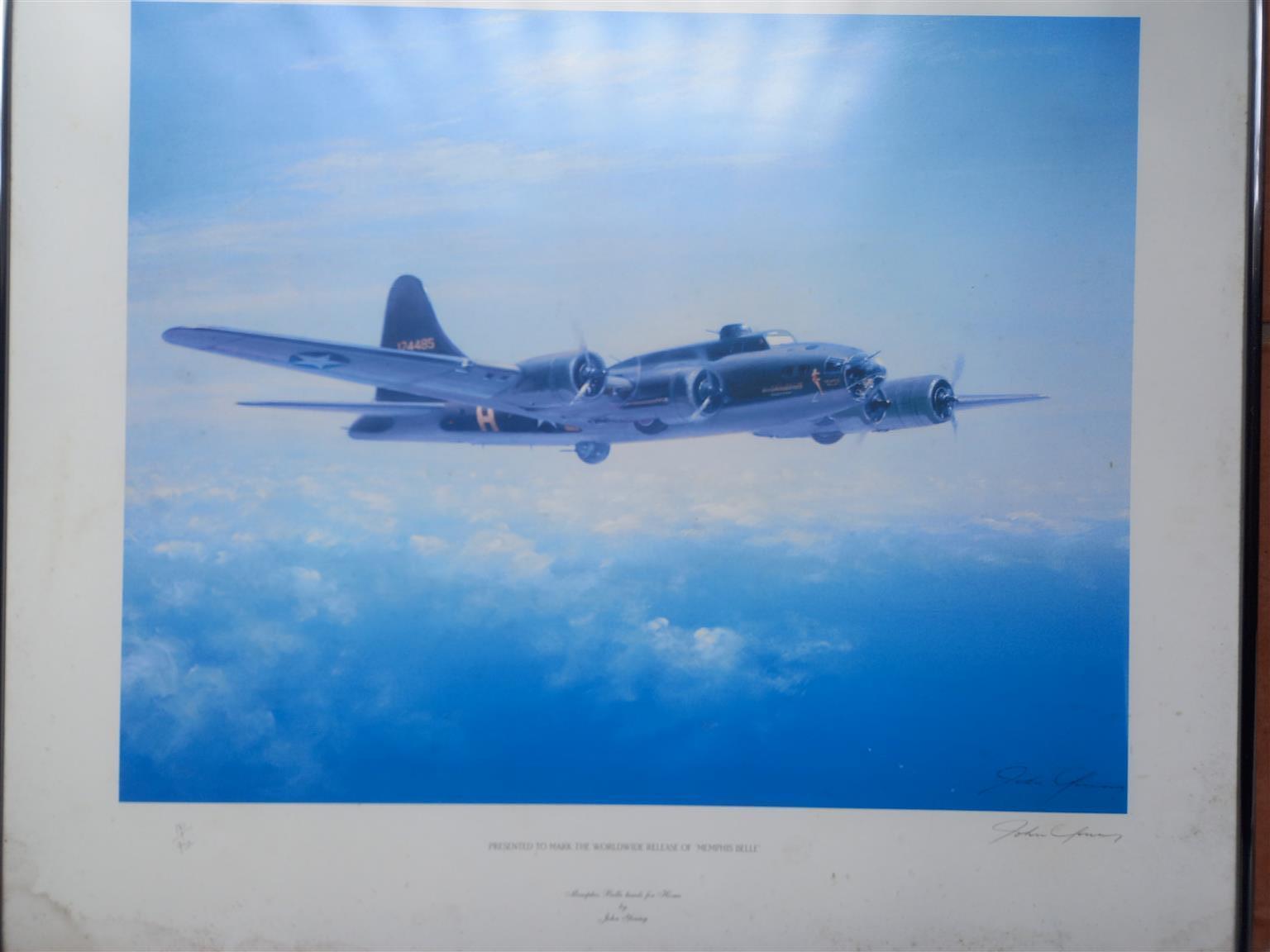 Memphis Belle limited edition print, hand signed and numbered. Memphis Belle limited edition print, hand signed and numbered.