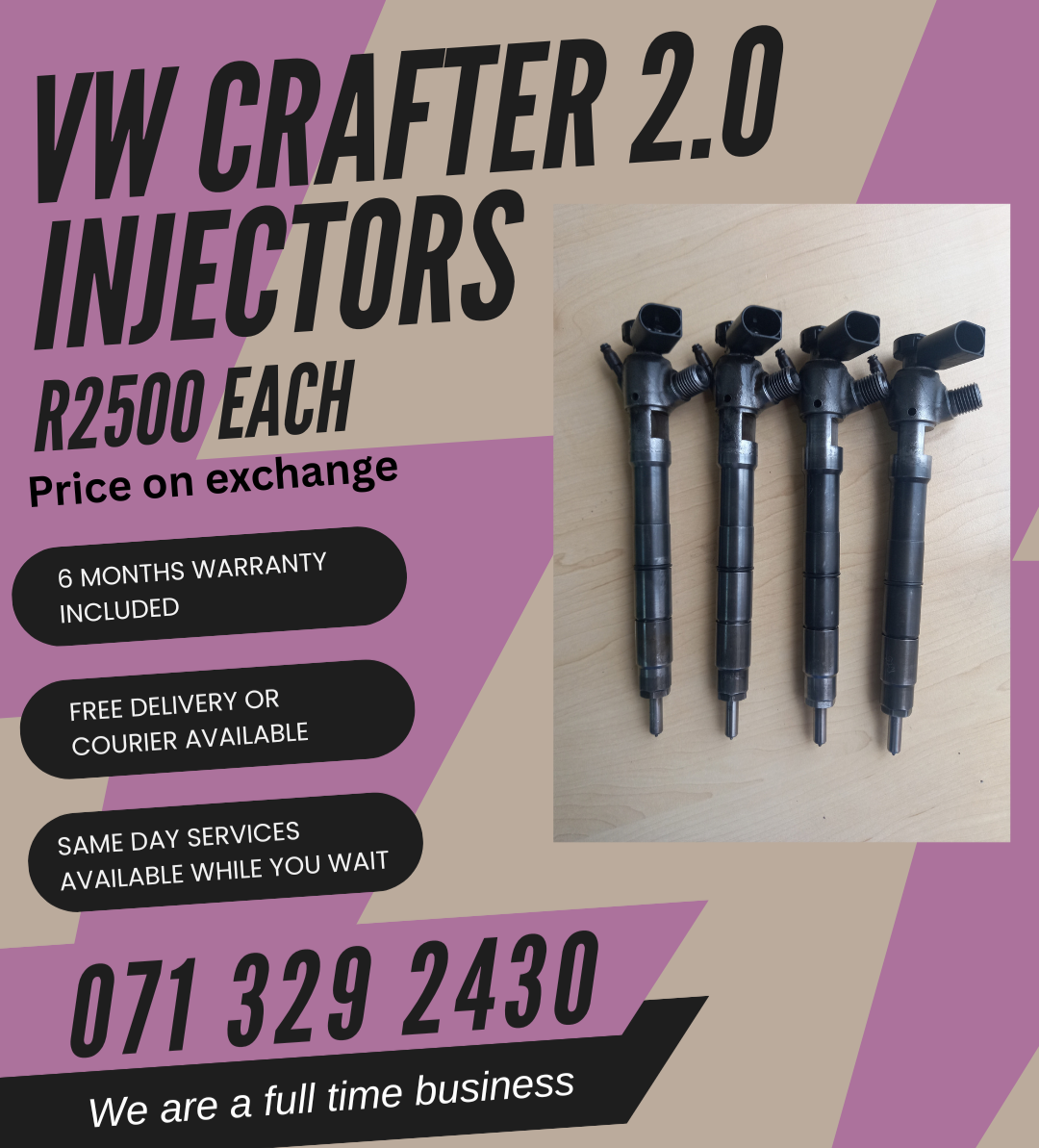 VW CRAFTER 2.0 DIESEL INJECTORS INJECTORS SALE WITH WARRANTY - Private Seller VW CRAFTER 2.0 DIESEL INJECTORS INJECTORS SALE WITH WARRANTY - Private Seller