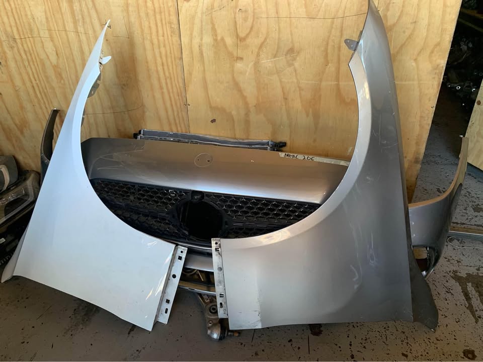 Mercedes Benz 206 front bumper, radiator set and fenders