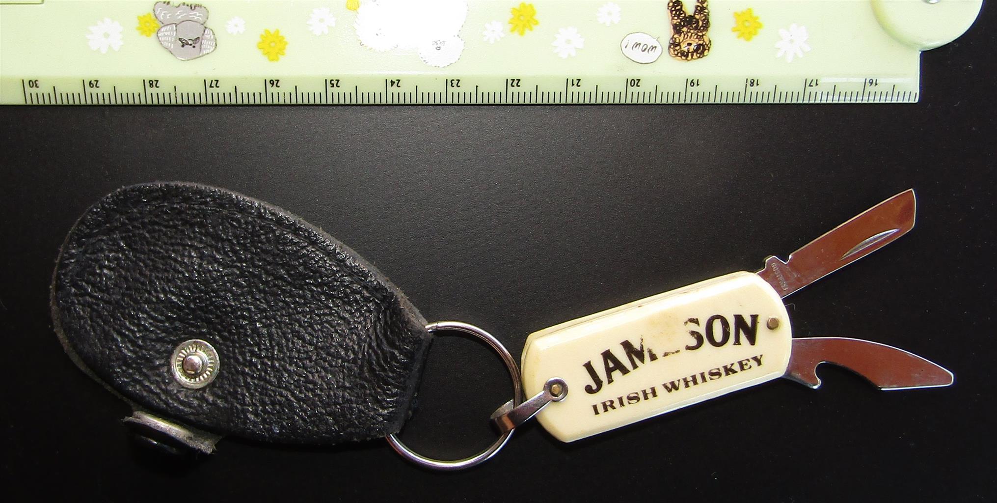 Jameson Irish Whiskey - Pocket-knife with Leather Key Ring Cover