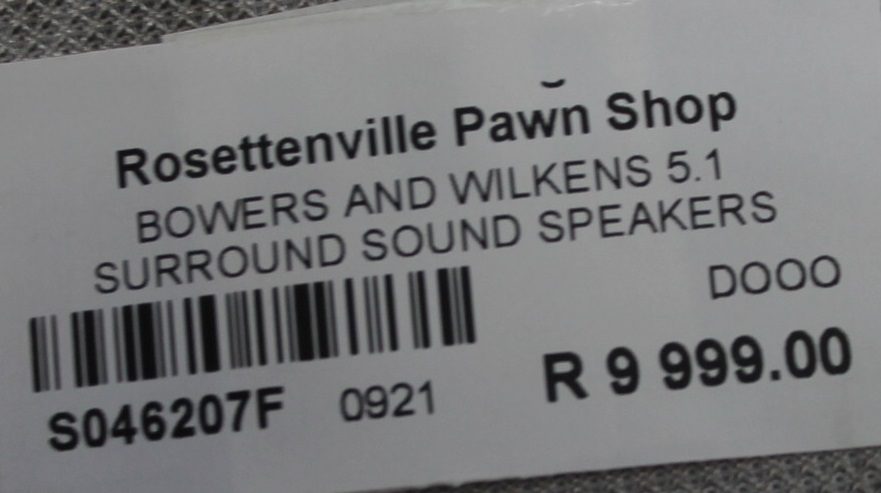 Bowers and Wilkens 5.1 surround sound speakers S046207F #Rosettenvillepawnshop