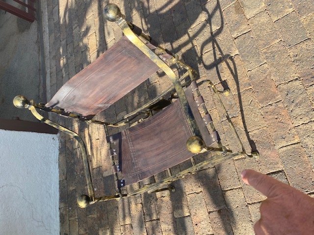 Chair wrought iron & leather quality