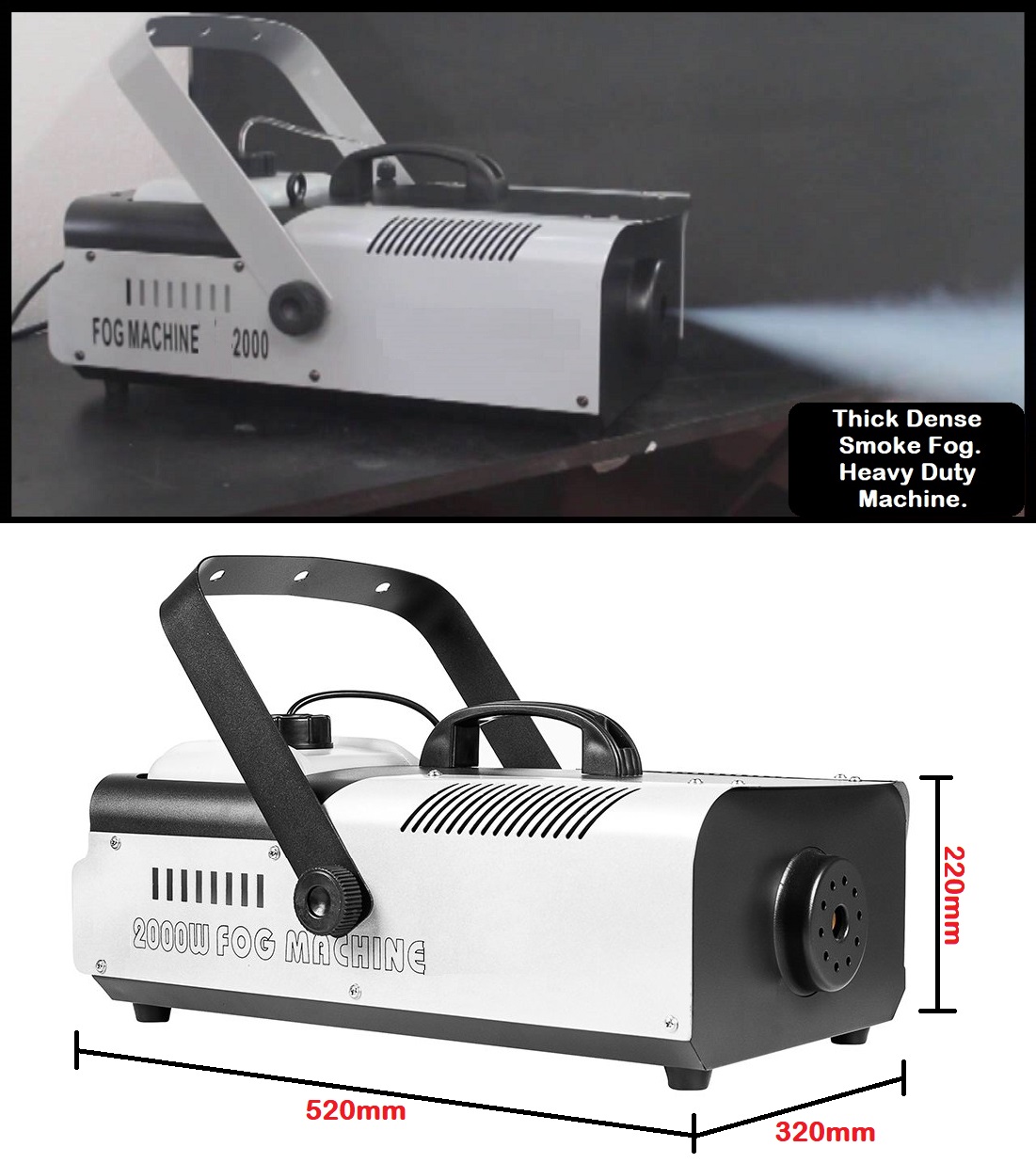 Professional Smoke Fogger Machine 2000W Heavy Duty Compact and High Capacity NEW