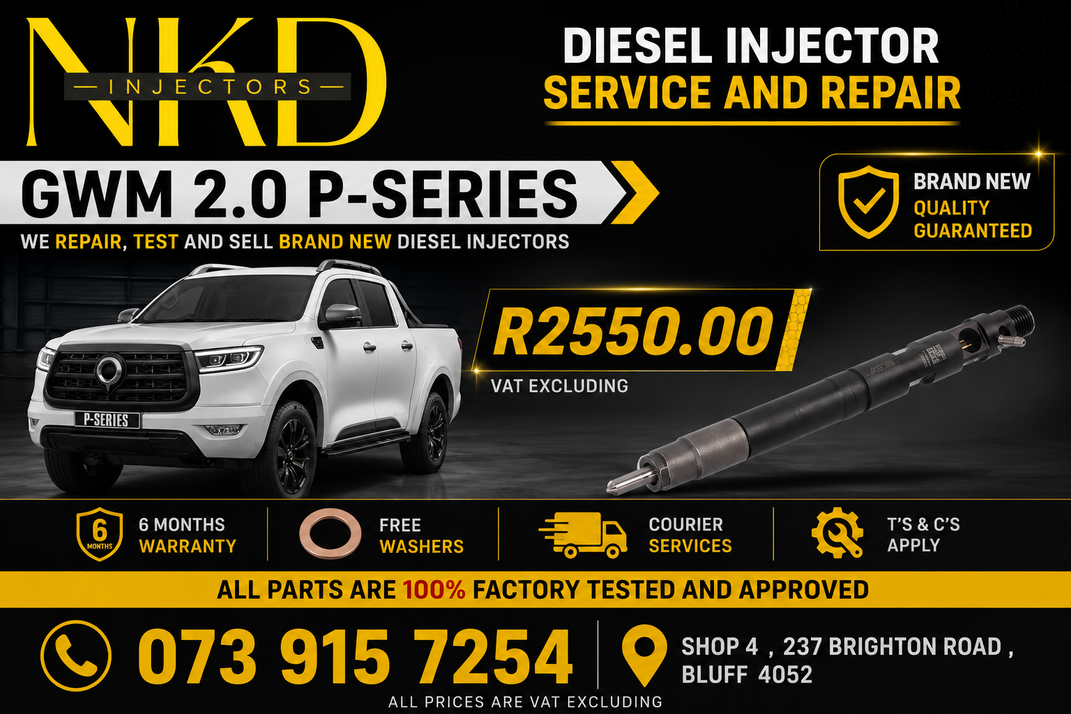 GWM 2.0L P-SERIES_Diesel_Injectors - Private Seller GWM 2.0L P-SERIES_Diesel_Injectors - Private Seller