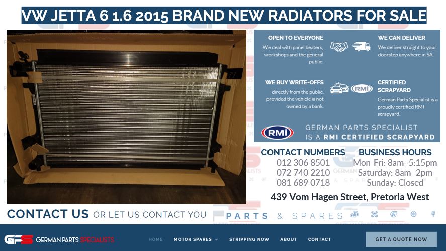 VW JETTA 6 1.6 2015 BRAND NEW RADIATORS FOR SALE - Private Seller VW JETTA 6 1.6 2015 BRAND NEW RADIATORS FOR SALE - Private Seller