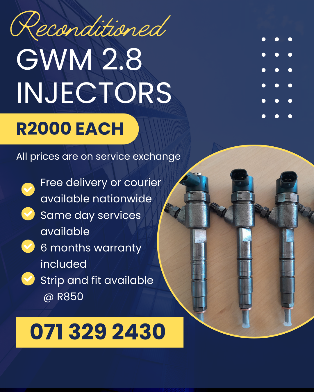 GWM 2.8 INJECTORS FOR SALE WITH WARRANTY - Private Seller